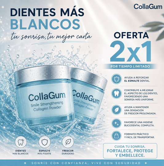 Colla Gum: Polvo Dental de Colageno para una Sonrisa Mas Fuerte y Fresca